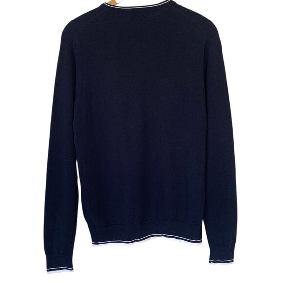 Michael Kors 100% Cotton Midnight Blue Fine Knit Crew Neck Pullover Sweater NWT - Picture 2 of 5